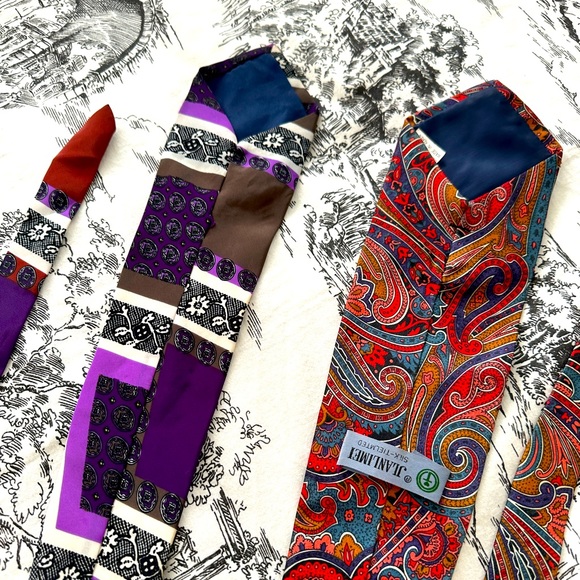3/25$ 2 silk ties / Bohemian style - Picture 1 of 11